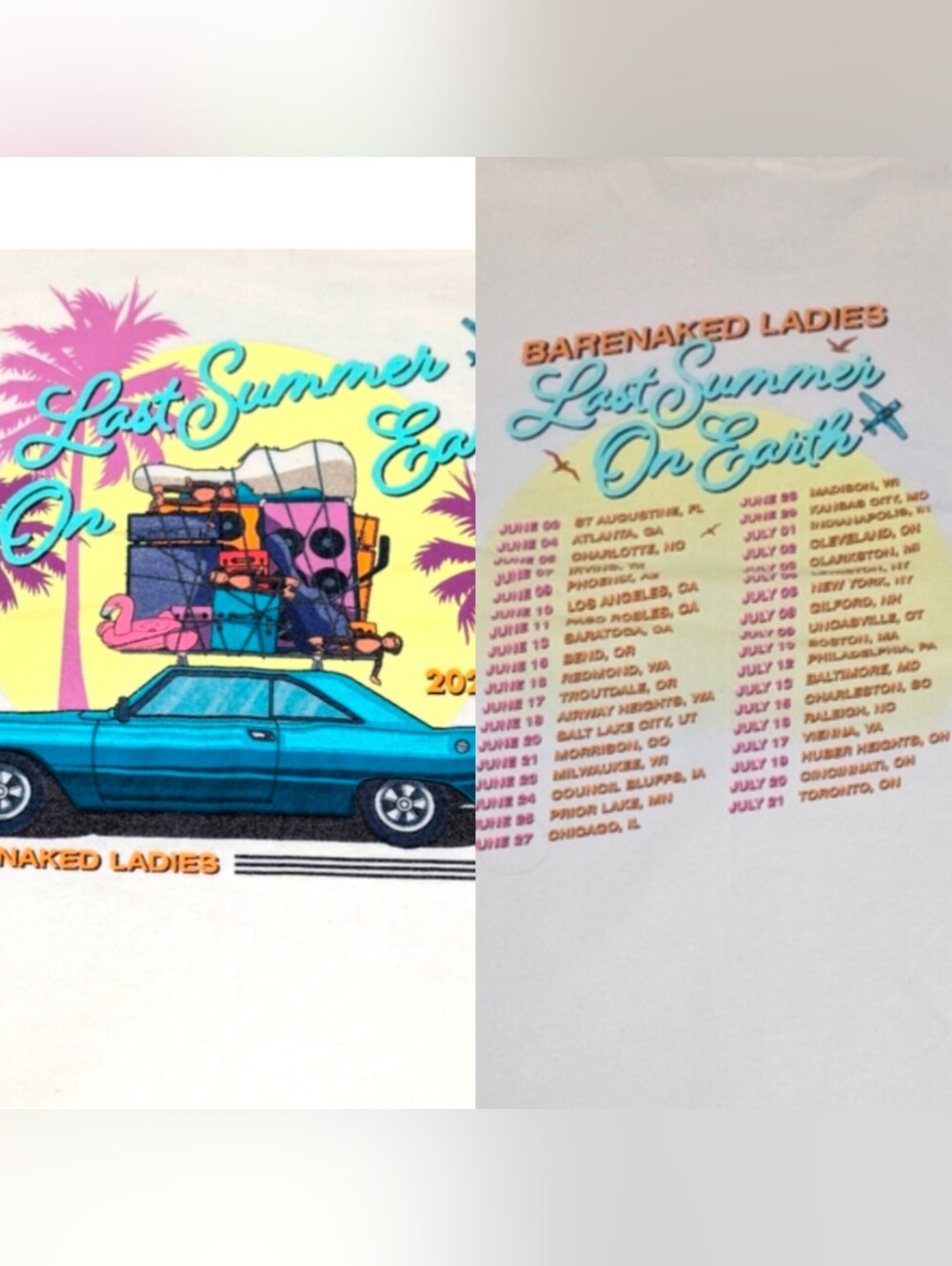 Barenaked Ladies Men's Concert Tshirt 2022 Last Summer on Earth Tour Large